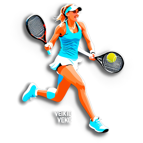 Donna Vekic: De Dynamiek van Tennis Vereeuwigd in Artistieke Sticker!