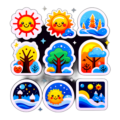 สติกเกอร์รูปแบบอุณหภูมิที่เปลี่ยนแปลงตามฤดูกาล