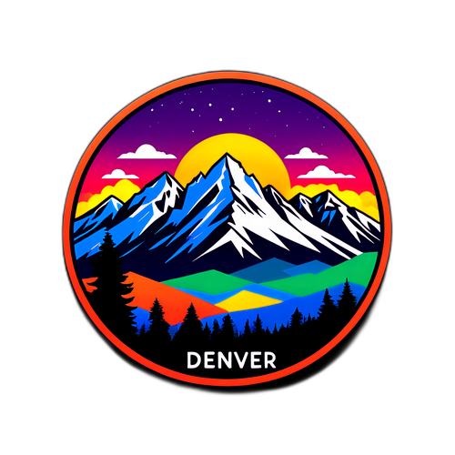 Silhouette der Rocky Mountains mit Denver Skyline