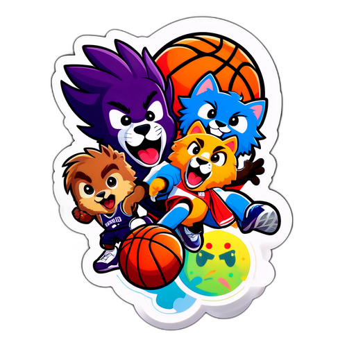 A Dynamic CBB Sticker Featuring Team Mascots
