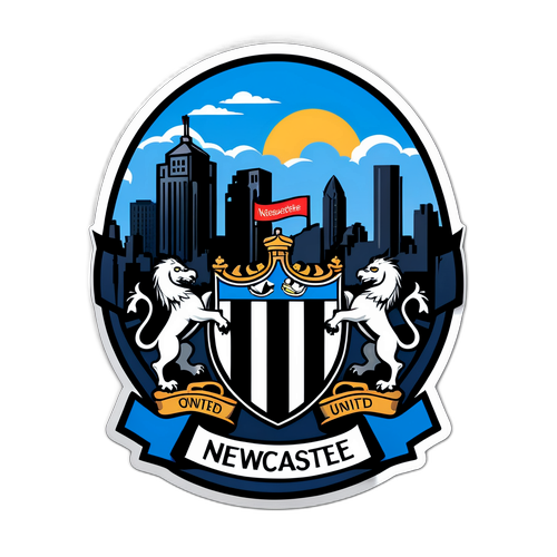 Huy Hiệu Newcastle United với Bầu Trời Dramatic