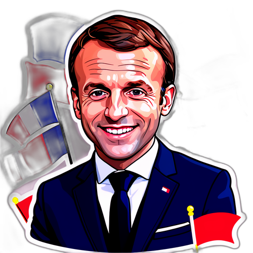 Autocolant cu Emmanuel Macron