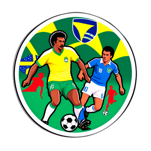 Sticker que rinde homenaje a los clásicos del fútbol brasileño