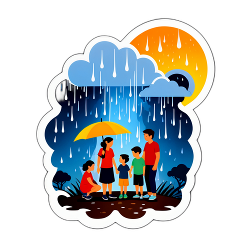 家庭团聚中的暴雨