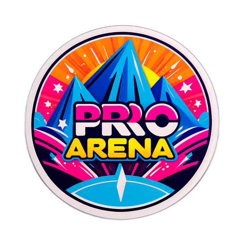 Sticker creativ cu brandul 'Pro Arena Live'