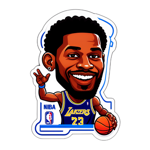 NBA Caricature Sticker: Iconic Players