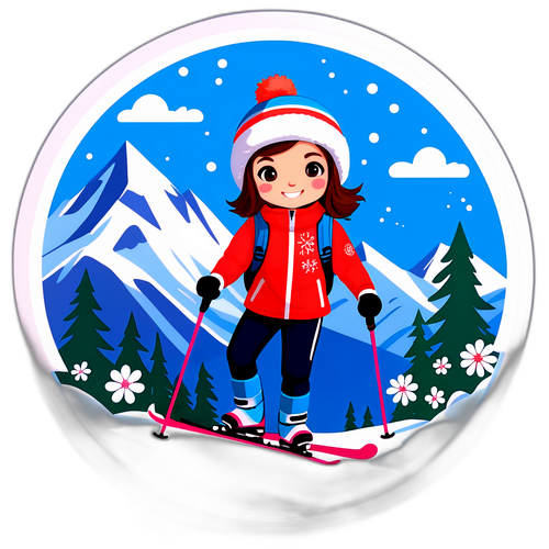 Eine süße Aufkleber von Alice Robinson, die ihre sportlichen Erfolge im Skifahren feiert