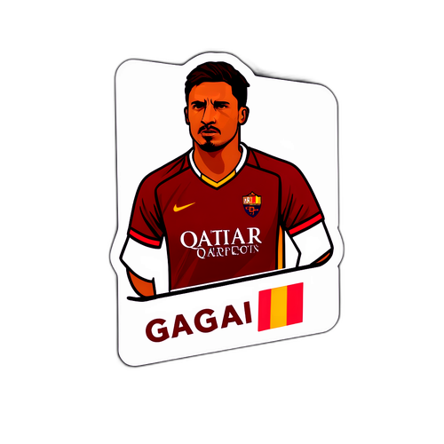 สติกเกอร์นักเตะโรมาในการแข่งขันกับเจนัว