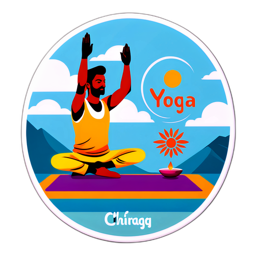 Motiverende yoga-klistremerke med Chirag
