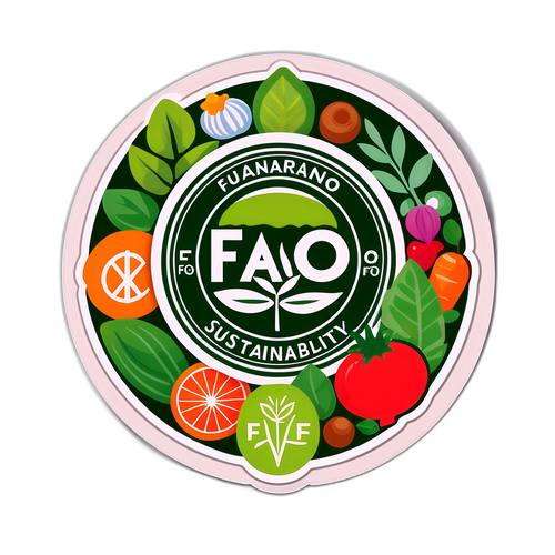 FAO Logo med Grønne Planter og Madvarer