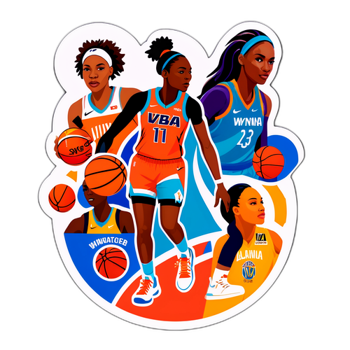 Sticker ng WNBA na may mga Koponan at Logo
