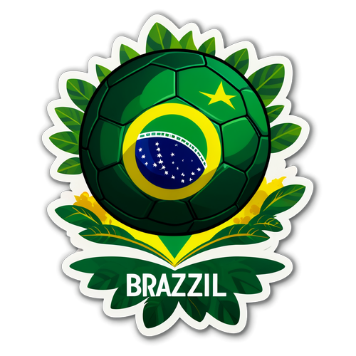 Gol Gaya: Stiker Menakjubkan dengan Bola Sepak Berwarna Brasil di Latar Hutan Amazon!