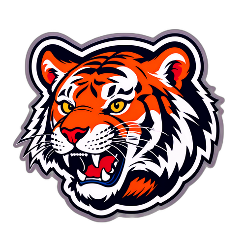 A Vintage-Inspired Detroit Tigers Logo Sticker