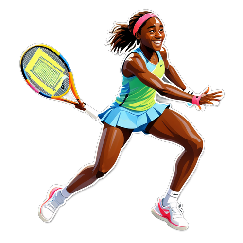 Unleash Your Potential! Coco Gauff's Inspiring Tennis Spirit Captured in a Stunning Sticker