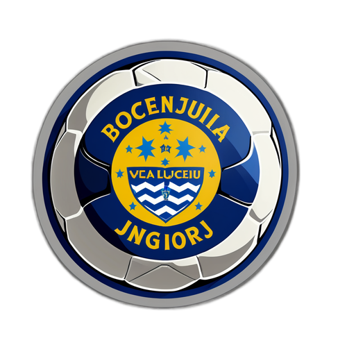 Sticker de balón de fútbol con logos de Boca Juniors y Vélez