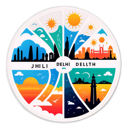 दिल्ली के आसमान का मौसम-आधारित स्टिकर