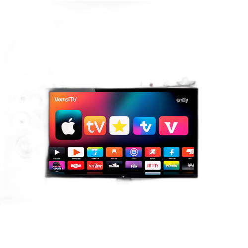 Sticker con el logo de Apple TV en una pantalla de televisión