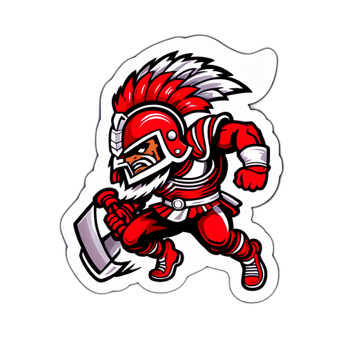 Trojan Warrior Charging Forward Sticker