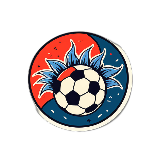 Kibandiko cha Lyon na Mpira wa Soka wa Kale