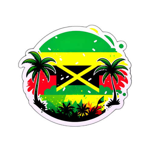Autocolant vibrant cu steagul Jamaican