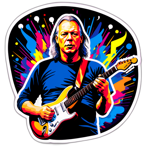 David Gilmour che suona la chitarra