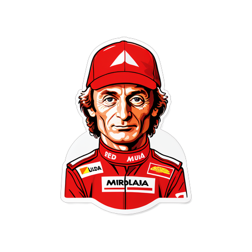 Nostalgie pro Závodníky: Legendární Miroslav Niki Lauda v Ikonické Samolepce!