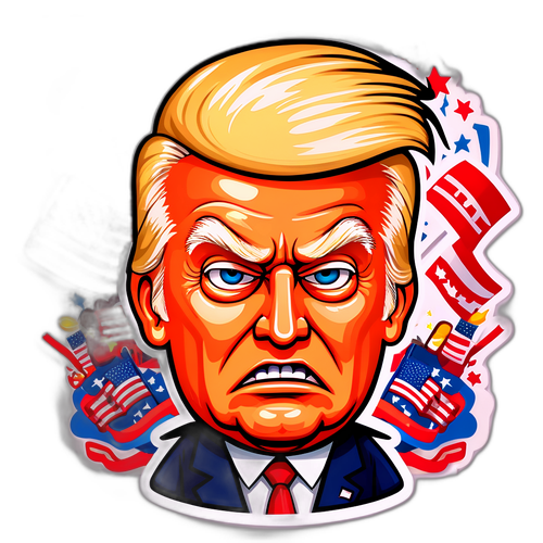 Kreslené zobrazení Donalda Trumpa