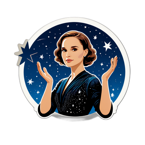 Klistermärke av Natalie Portman i en ikonisk pose