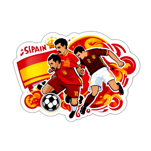 Stiker Perlawanan Sepak Bola Sepanyol vs Turki