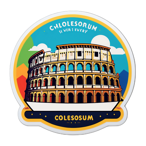 Креативная наклейка с Колизеем