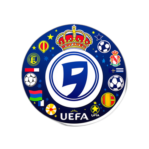 Design samolepky s logem UEFA a fotbalovými prvky