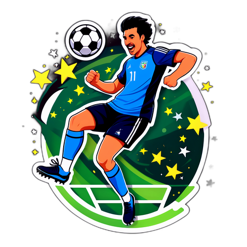 Sticker Bertemakan Sukan: Fadhli Shaari Melakukan Sepakan Gol