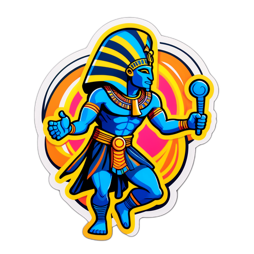 A Humorous Dancing Amon Ra Sticker