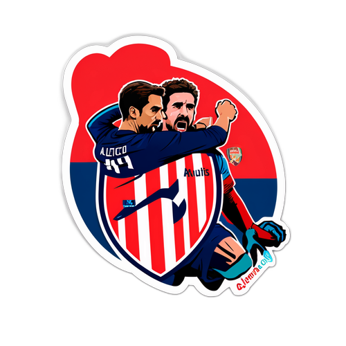 Sticker cu meciul între Arsenal și Atletico Madrid