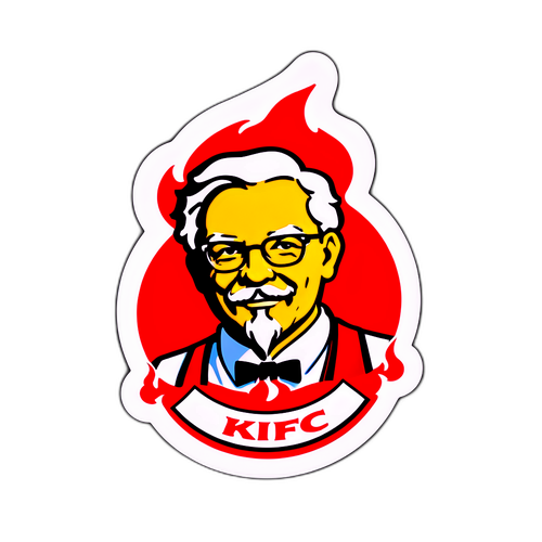 Autocollant sur l'incendie du KFC avec une alerte de sécurité