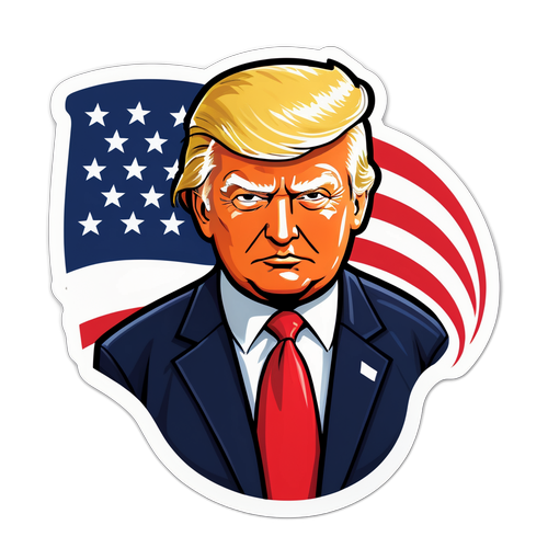Autocolant cu Donald Trump
