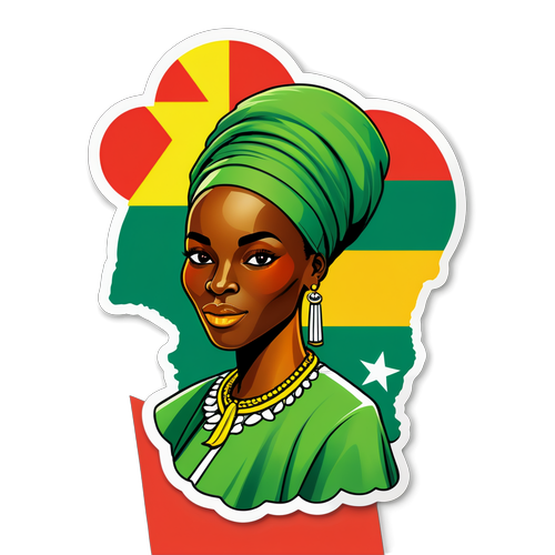 Discover Senegal's Rich Heritage: A Vibrant Sticker of Cultural Icons and the Heartfelt Tri-Color Flag!