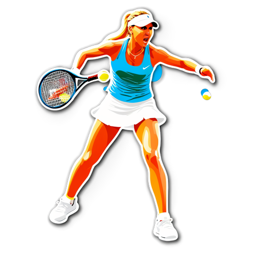 Anna Kournikova i en actionfylld tennisscen