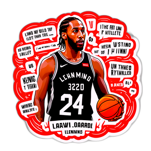 Sticker ni Kawhi Leonard na may mga Quotes sa Resilience at Champion Mindset