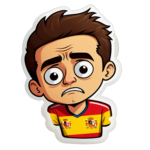 Stiker Lucu Pemain Bingung Antara Mendukung Belgia atau Spanyol