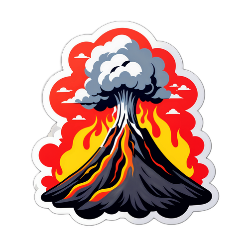 火山喷发贴纸