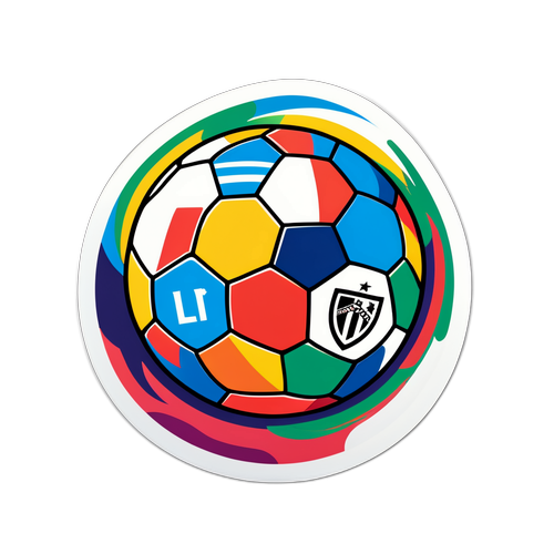 Sticker colorat cu logo artistic Liga 1