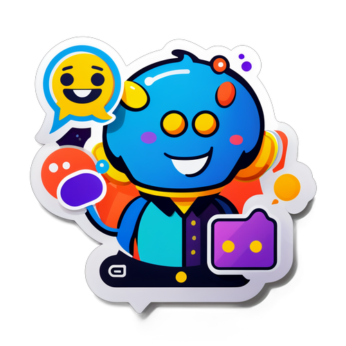 Karikatur-sticker af en messenger-service-ikon