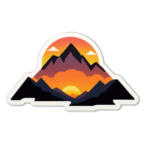 Mountain Range Silhouette Sticker