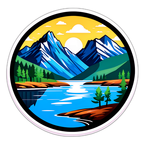 ウレンダムの風景を描いた自然テーマのステッカー