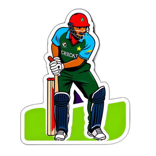 Cricket Action Sticker - Pakistan vs West Indies