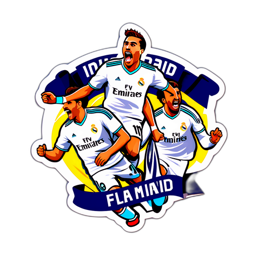 Σχεδίαση αυτοκόλλητου με τη σημαία της Ρεάλ Μαδρίτης