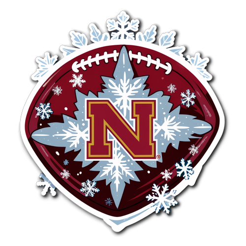 Football Winter Sticker with Nebraska Logo