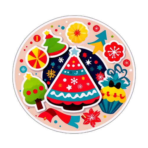 Стикер к 26 января с праздничными элементами