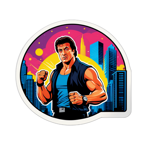 Akciófilm stílusú matrica Sylvester Stallone kalandjaival